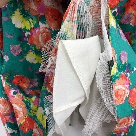 Charlotte Russe Women’s M Multicolored Mini Floral Print Green Spaghetti Dress - Picture 5 of 8